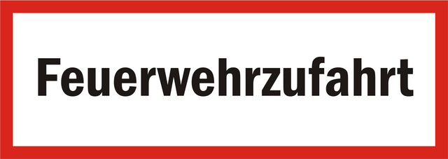 Schild Feuerwehrzufahrt