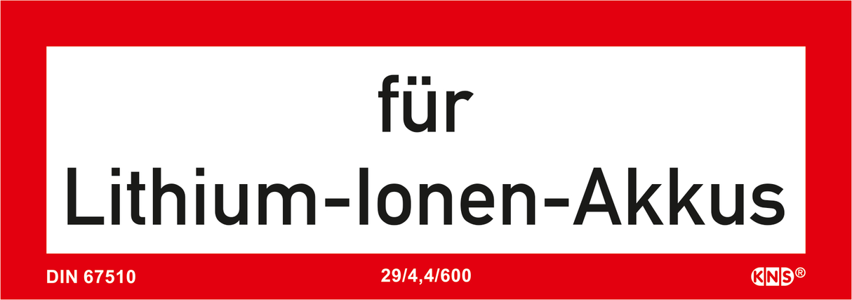 Brandschutzschild "für Lithium-Ionen Akkus"