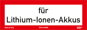 Brandschutzschild "für Lithium-Ionen Akkus"