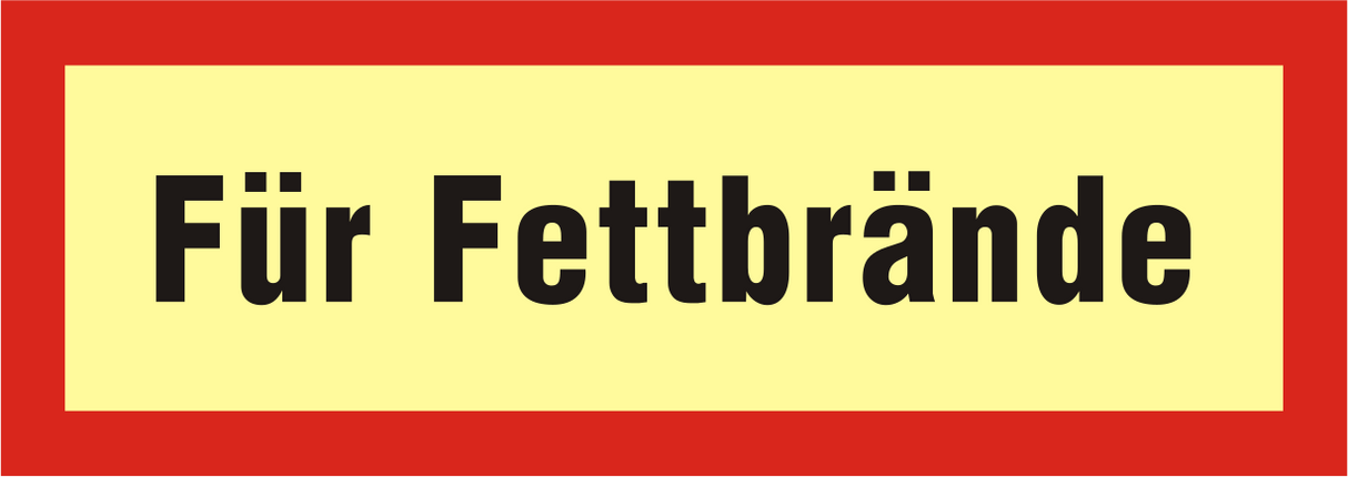 Brandschutzschild "Für Fettbrände"