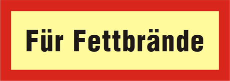 Brandschutzschild "Für Fettbrände"