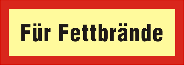 Brandschutzschild "Für Fettbrände"