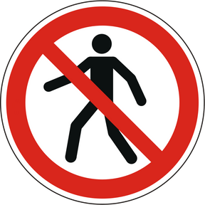 Verbotsschild für Fußgänger verboten – ISO 7010