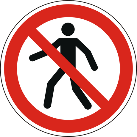 Verbotsschild für Fußgänger verboten – ISO 7010