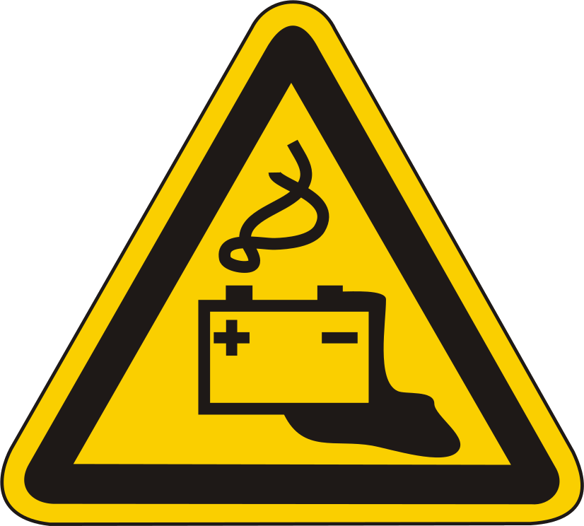 Warnschild Warnung vor Gefahren durch Batterien