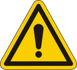 Warnschild Warnung vor einer Gefahrenstelle / Allgemeines Warnzeichen – ISO 7010