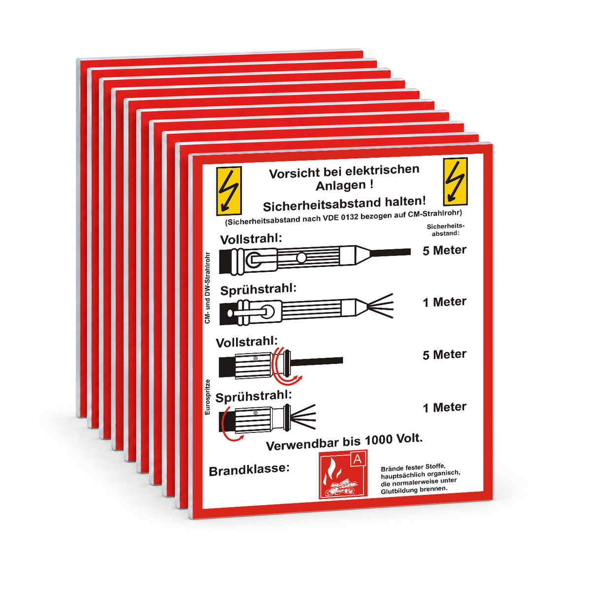 Handhabungsfolie Wandhydrant – VDE 0132 – Mehrfachpack