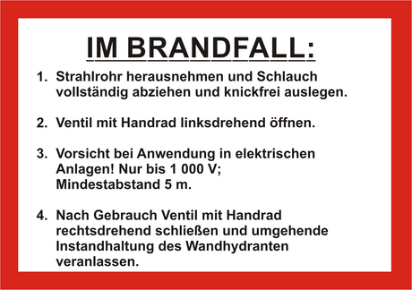Handhabungsfolie Wandhydrant – DIN 14461-6:2016
