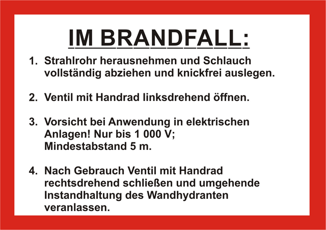 Handhabungsfolie Wandhydrant – DIN 14461-6:2016