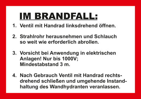 Handhabungsfolie Wandhydrant – Für formfesten Schlauch