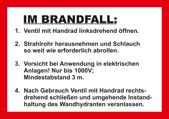Handhabungsfolie Wandhydrant – Für formfesten Schlauch