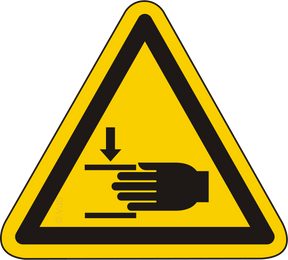 Warnschild Warnung vor Handverletzungen – ISO 7010