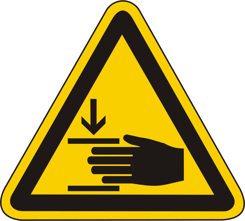 Warnschild Warnung vor Handverletzungen