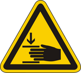 Warnschild Warnung vor Handverletzungen
