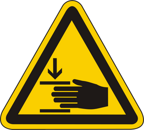 Warnschild Warnung vor Handverletzungen