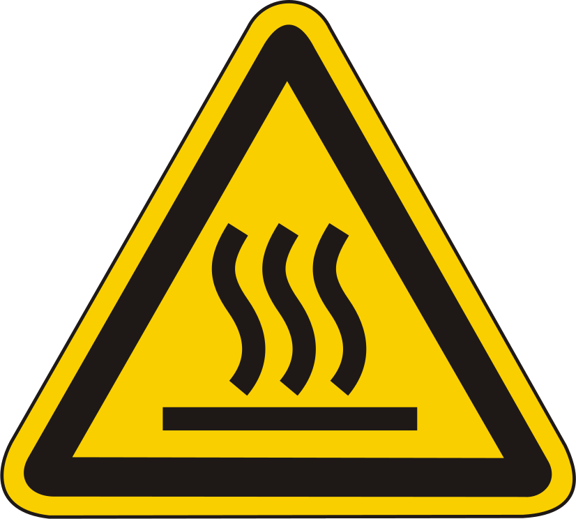 Warnschild Warnung vor heißer Oberfläche