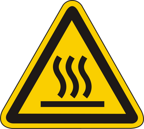 Warnschild Warnung vor heißer Oberfläche