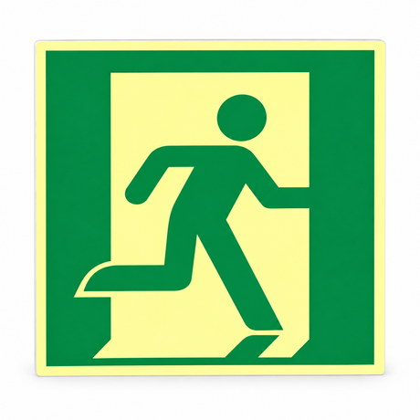 Rettungswegschild rechts – ISO 7010 – Symbol – Kunststoff langnachleuchtend