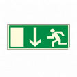 Rettungswegschild geradeaus – Kunststoff langnachleuchtend selbstklebend