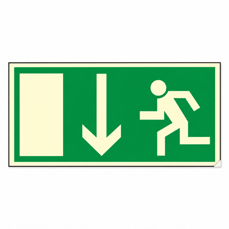 Rettungswegschild geradeaus – Langnachleuchtende Folie