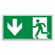 Rettungswegschild abwärts – ISO 7010 – E001 + E005 – Kunststoff 1 mm