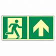 Rettungswegschild geradeaus – ISO 7010 – Kombiversion – Aluminium