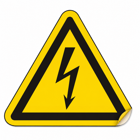 Warnschild Warnung vor gefährlicher elektrischer Spannung – ISO 7010 – Selbstklebende Folie