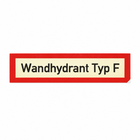 Brandschutzschild "Wandhydrant Typ F" – Kunststoff langnachleuchtend selbstklebend