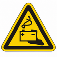 Warnschild Warnung vor Gefahren durch Batterien – Kunststoff 1 mm