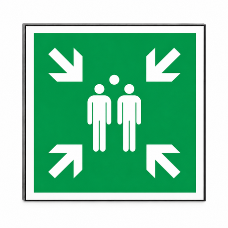 Rettungsschild Sammelstelle E 007 – ISO 7010 – Aluverbundplatte 3mm
