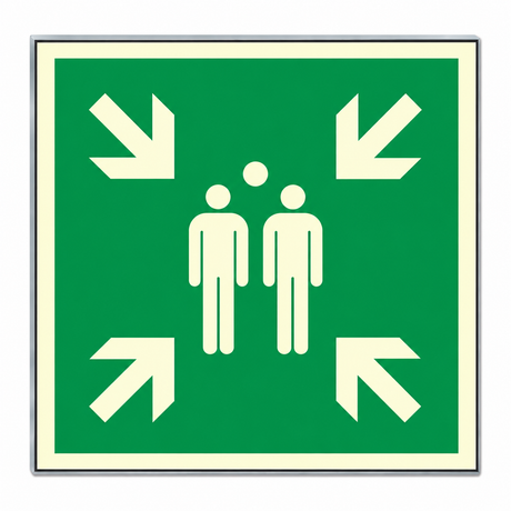Rettungsschild Sammelstelle E 007 – ISO 7010 – Aluverbundplatte 3mm langnachleuchtend