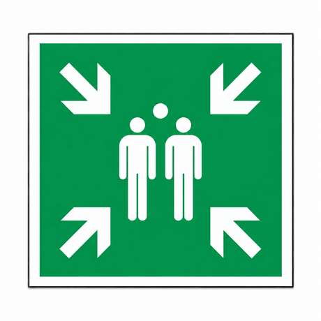 Rettungsschild Sammelstelle E 007 – ISO 7010 – Kunststoff 1 mm