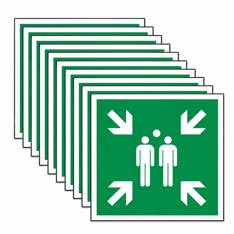 Rettungsschild Sammelstelle E 007 – ISO 7010 – Kunststoff 1 mm – Mehrfachpack