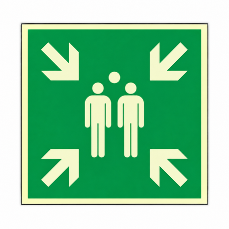 Rettungsschild Sammelstelle E 007 – ISO 7010 – Kunststoff langnachleuchtend Ultra