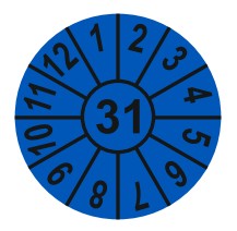 Tüv-Marke 2031 blau