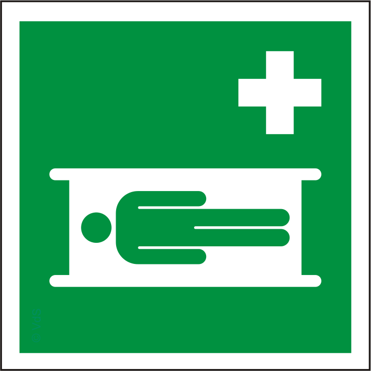 Rettungsschild Krankentrage E013 – ISO 7010