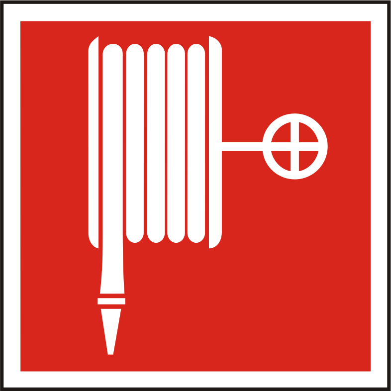 Brandschutzschild Löschschlauch