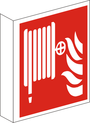 Fahnenschild Löschschlauch – ISO 7010 – Symbol