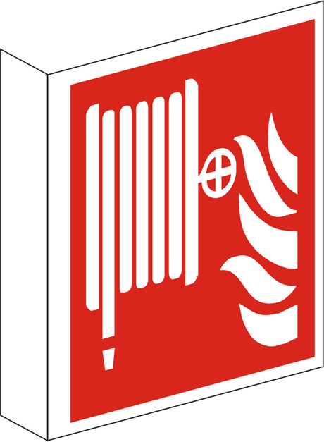 Fahnenschild Löschschlauch – ISO 7010 – Symbol