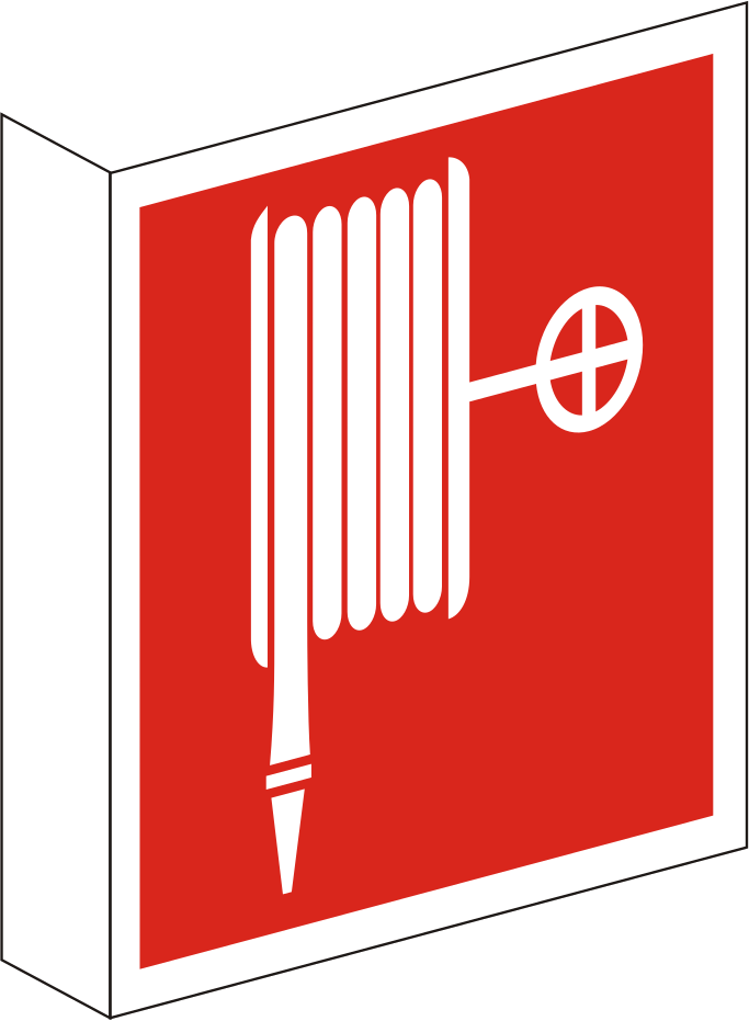 Fahnenschild Löschschlauch – ISO 7010 – Zweiseitig