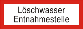 Brandschutzschild "Löschwasser Entnahmestelle"