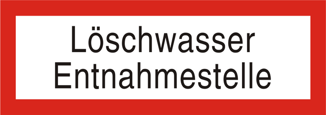 Brandschutzschild "Löschwasser Entnahmestelle"