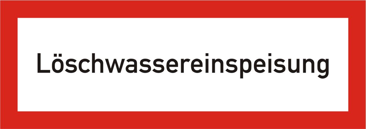 Brandschutzschild Löschwassereinspeisung