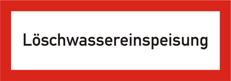 Brandschutzschild Löschwassereinspeisung