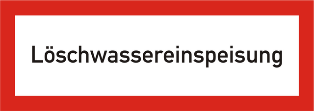 Brandschutzschild Löschwassereinspeisung
