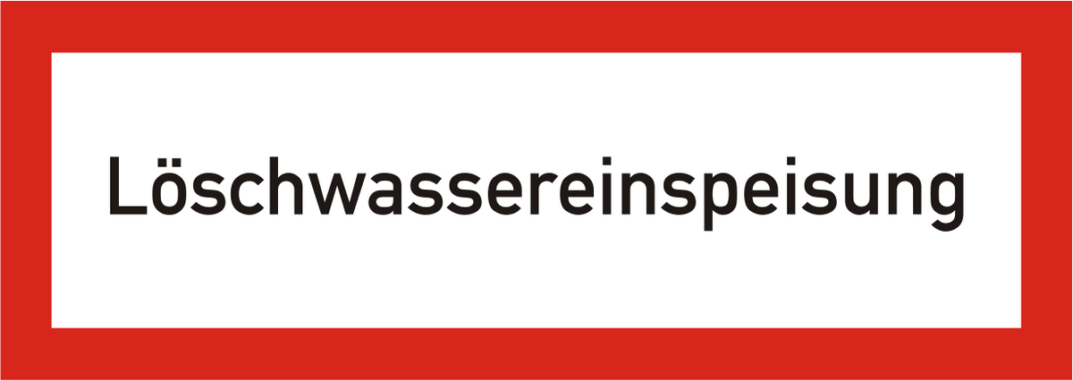 Brandschutzschild Löschwassereinspeisung