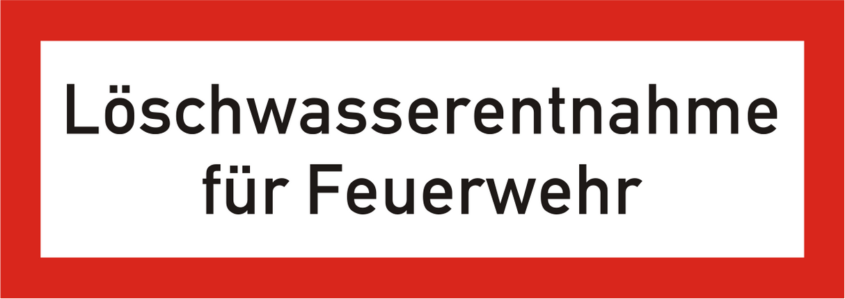 Brandschutzschild Löschwasserentnahme für Feuerwehr