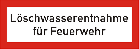 Brandschutzschild Löschwasserentnahme für Feuerwehr