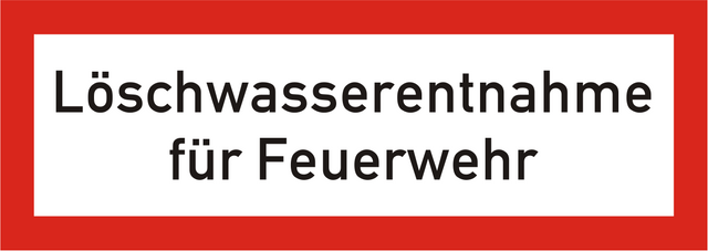 Brandschutzschild Löschwasserentnahme für Feuerwehr