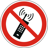 Verbotsschild Mobilfunk verboten – ISO 7010